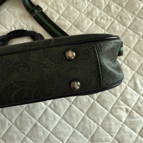 Robert Graham Forest Green Paisley Briefcase - Picture 8 of 12